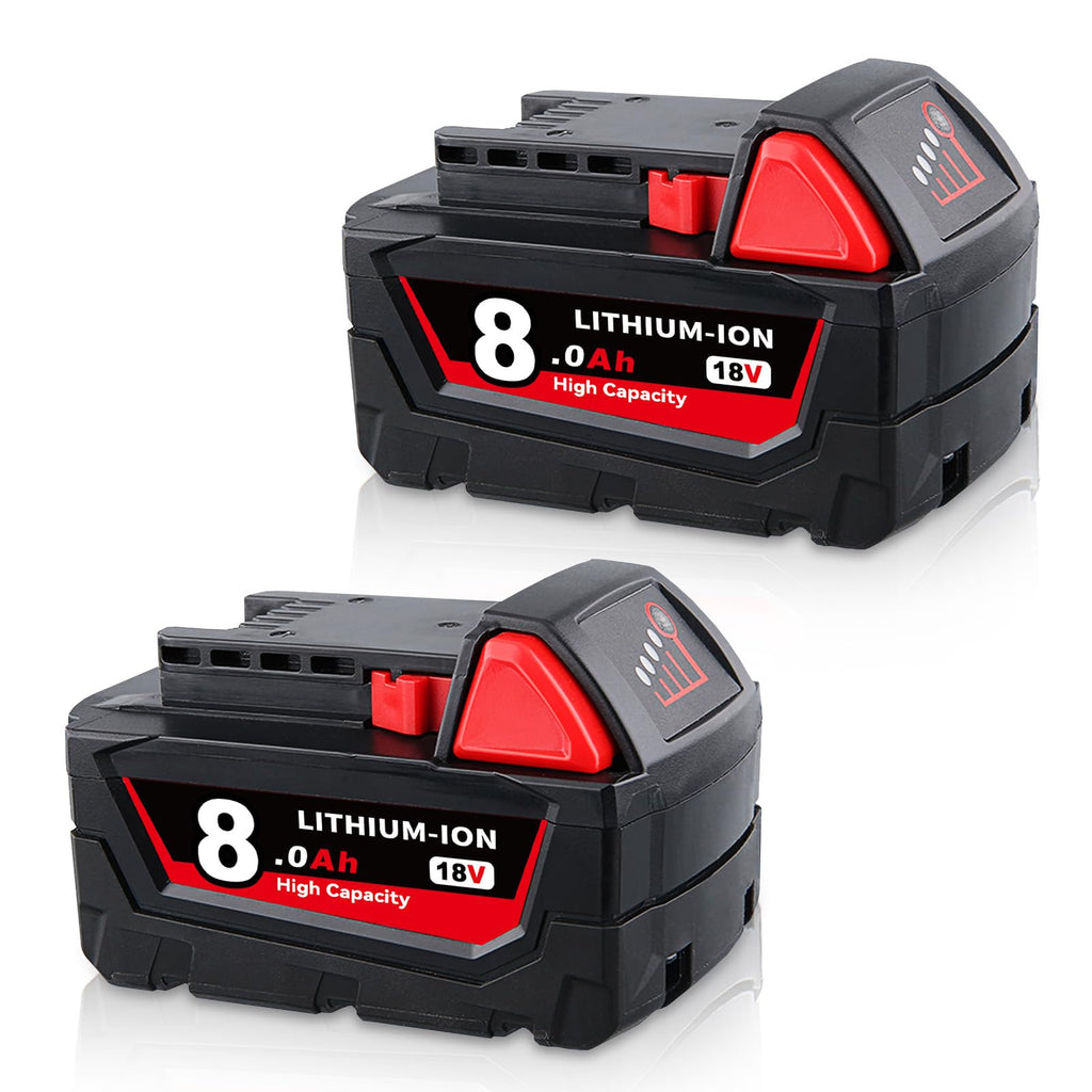 2-Pack 8.0Ah 18V Lithium Battery Replacement for Milwaukee 48-11-1840