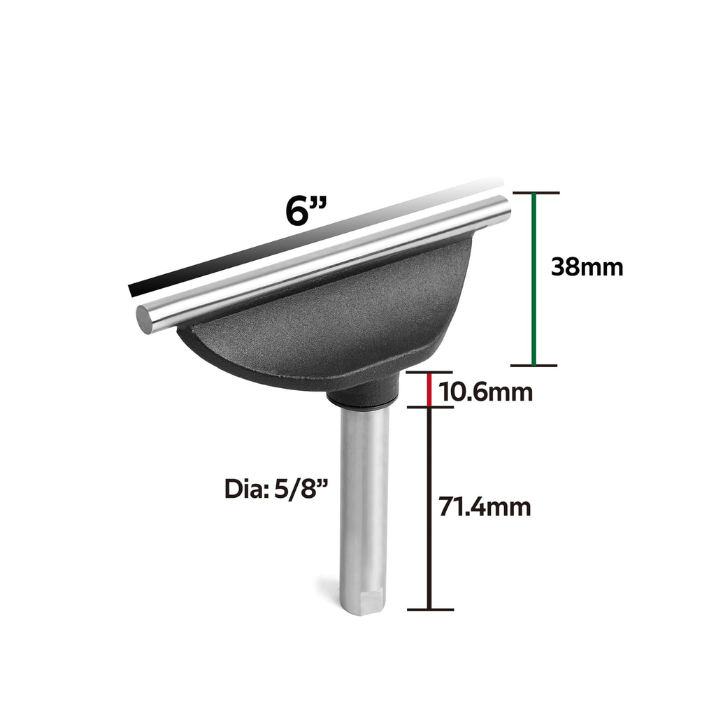 BMWOOD 6" Tool Rest with 5/8" (16mm) Diameter 82mm Length Post, Woodlathe Heavy Duty Round Bar Straight Tool Rest.