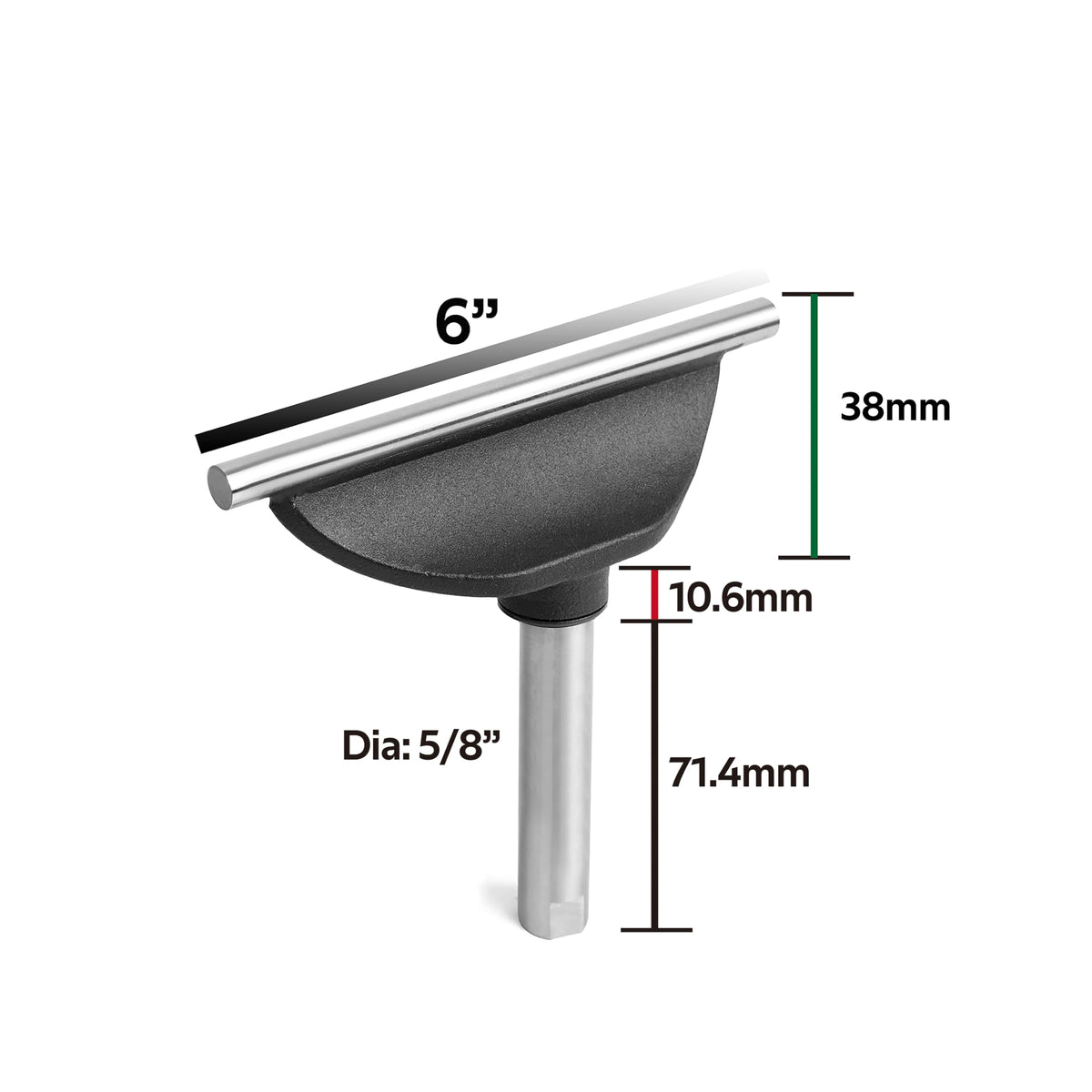 BMWOOD 6" Tool Rest with 5/8" (16mm) Diameter 82mm Length Post, Woodlathe Heavy Duty Round Bar Straight Tool Rest.