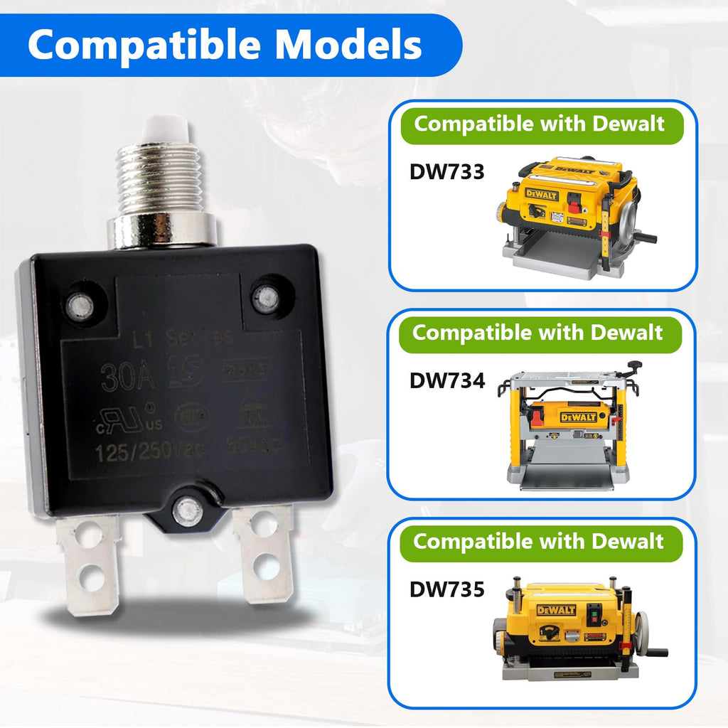 5140000-19 Circuit Breaker Compatible with Dewalt DW733 DW734 DW735 DW735, Planer Circuit Breaker Replacement Parts for Dewalt
