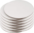 8 Inch White Round Cake Boards - Circle Cardboard Base, Sturdy Corrugated, Disposable Plates 12-Pack