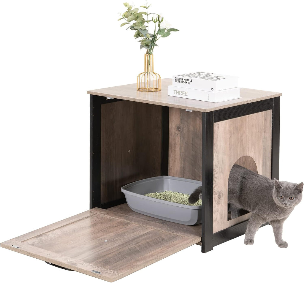 Cat Litter Box Enclosure, Hidden Litter Box Furniture, 23.6 Inches