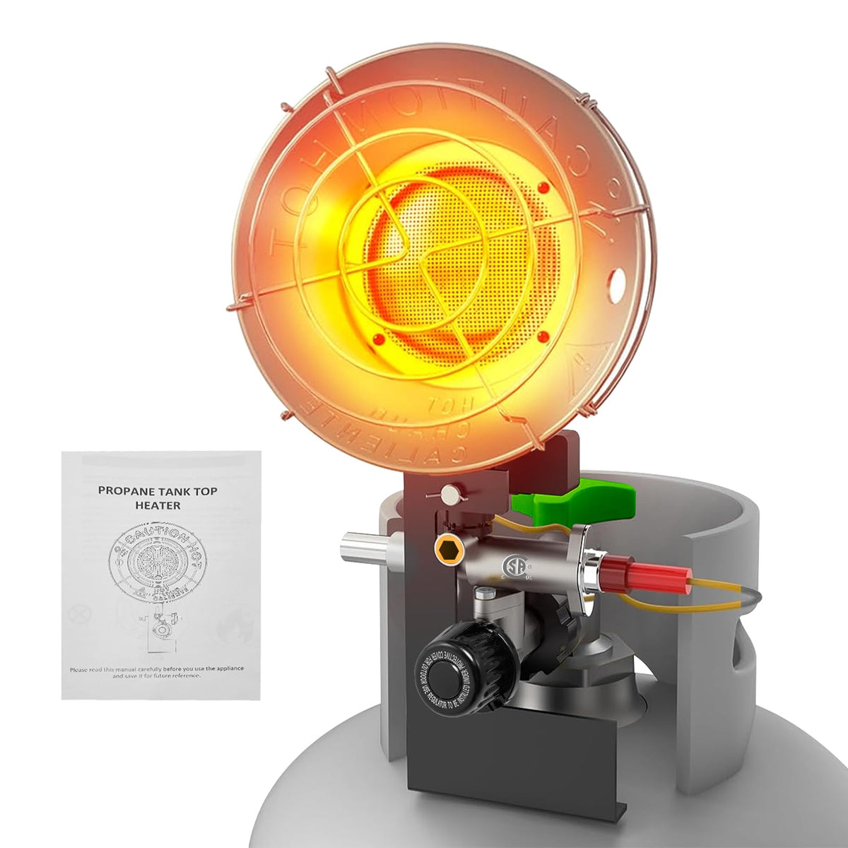Propane Heater, Propane Heater Outdoor, Propane Tank Top Heater with 3 Heat Settings, Tip-Over Protection & Safety