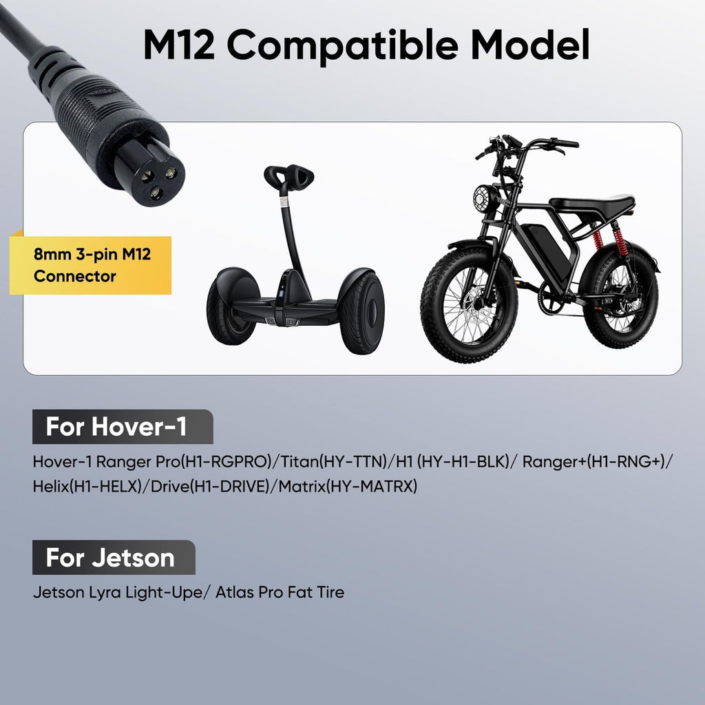 42V 2A Replacement Electric Scooter Charger for 36V Scooter & Hoverboard