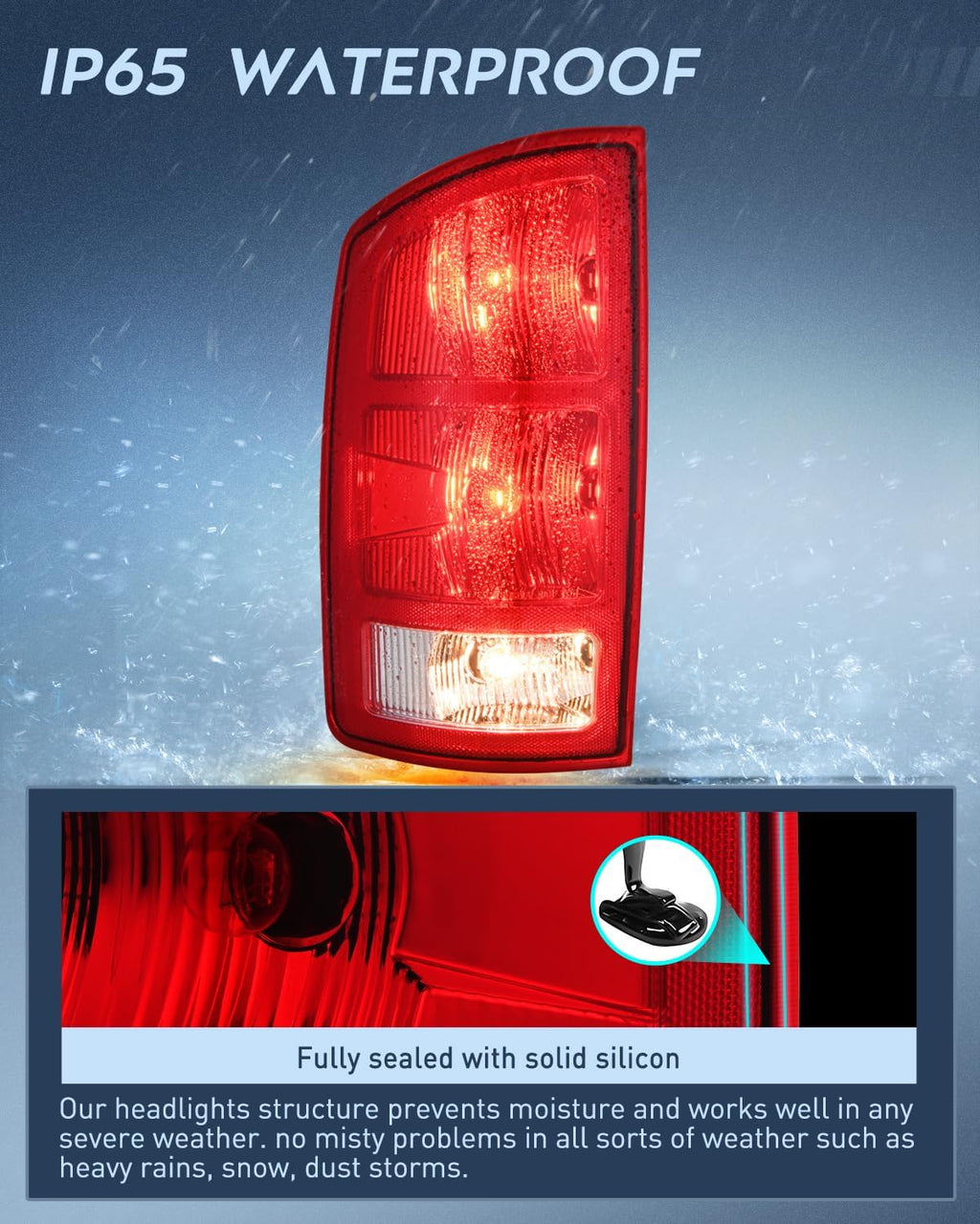 Nilight Taillight Assembly for 2002 2003 2004 2005 2006 Dodge Ram 1500