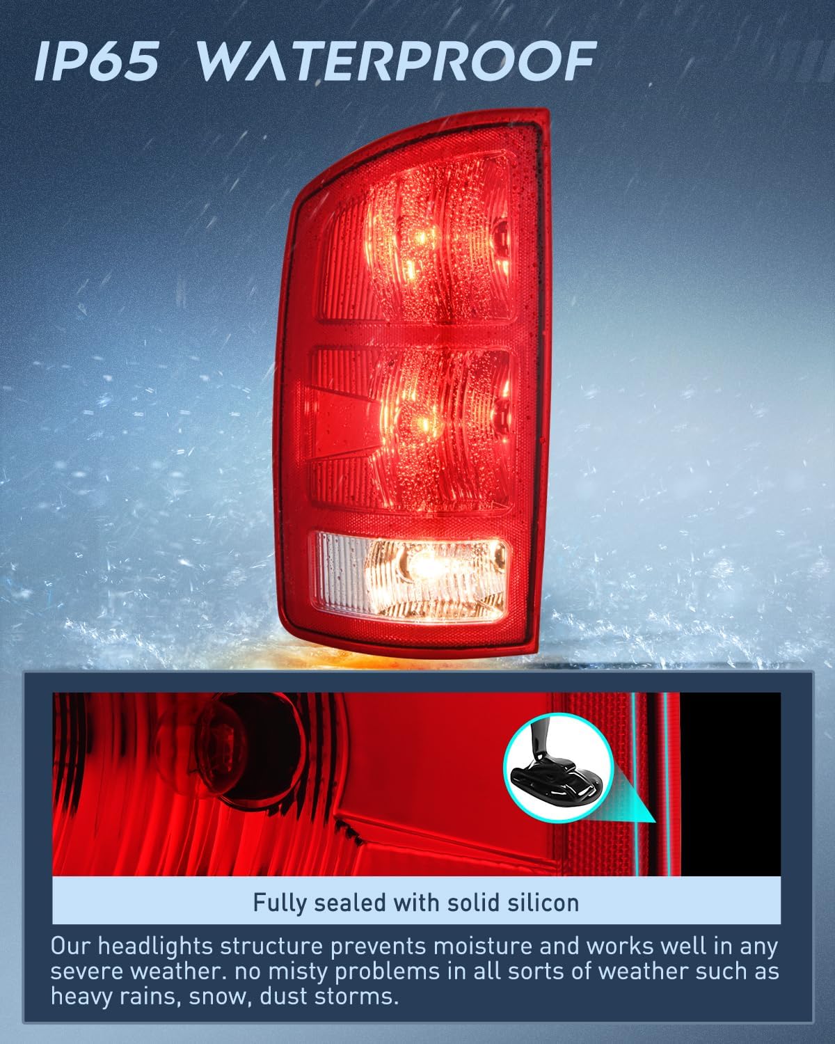 Nilight Taillight Assembly for 2002 2003 2004 2005 2006 Dodge Ram 1500