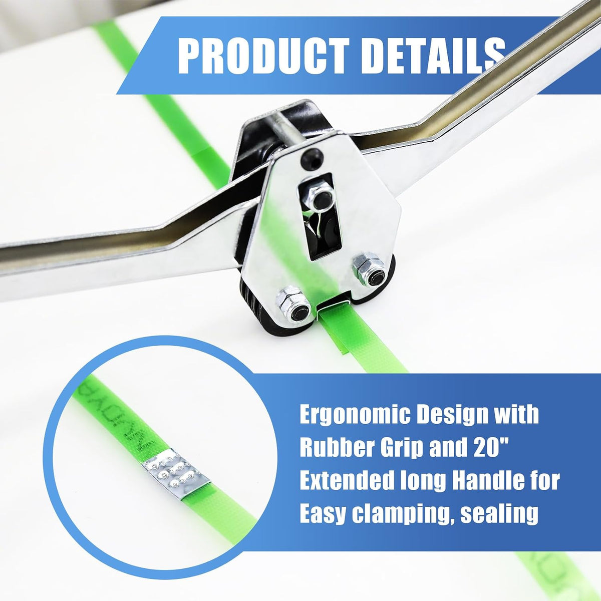 Heavy Duty Banding Strapping Sealer & Crimper for 5/8" Width Polyester Polyproplyn Poly Plastic Strap Manual Tool