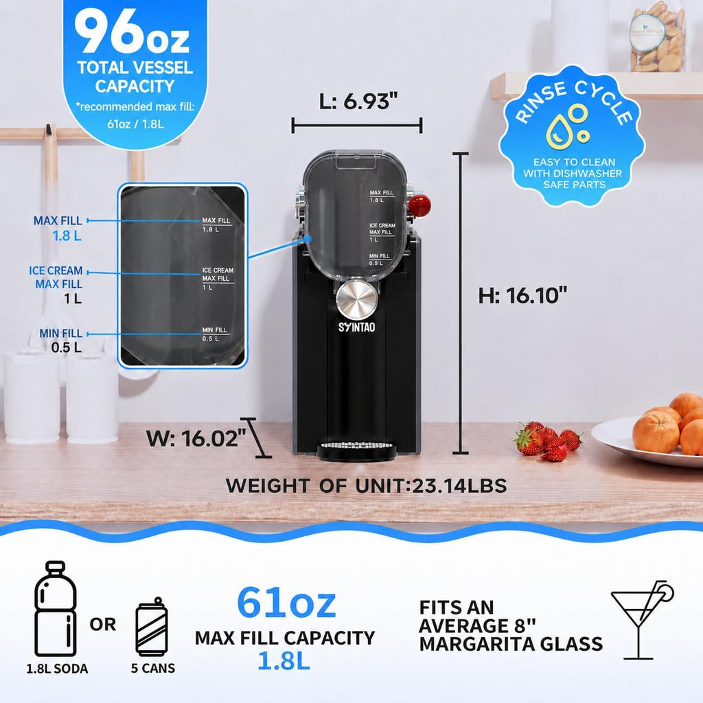 Slushie & Soft Serve Ice Cream Machine for home, No Ice Needed