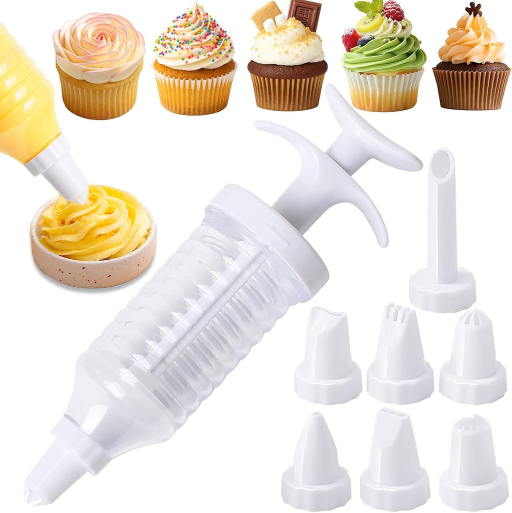 Cake Decorating Kit, Icing Gun with 8 Piping Tips for Cupcakes