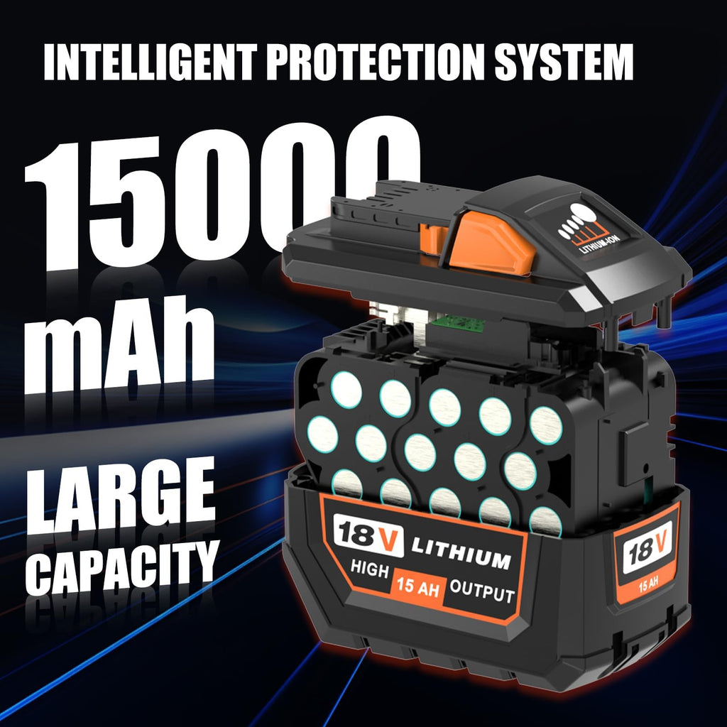 48-11-1852 15.0Ah Replacement for Milwaukee 18V Batteries(2Pieces)