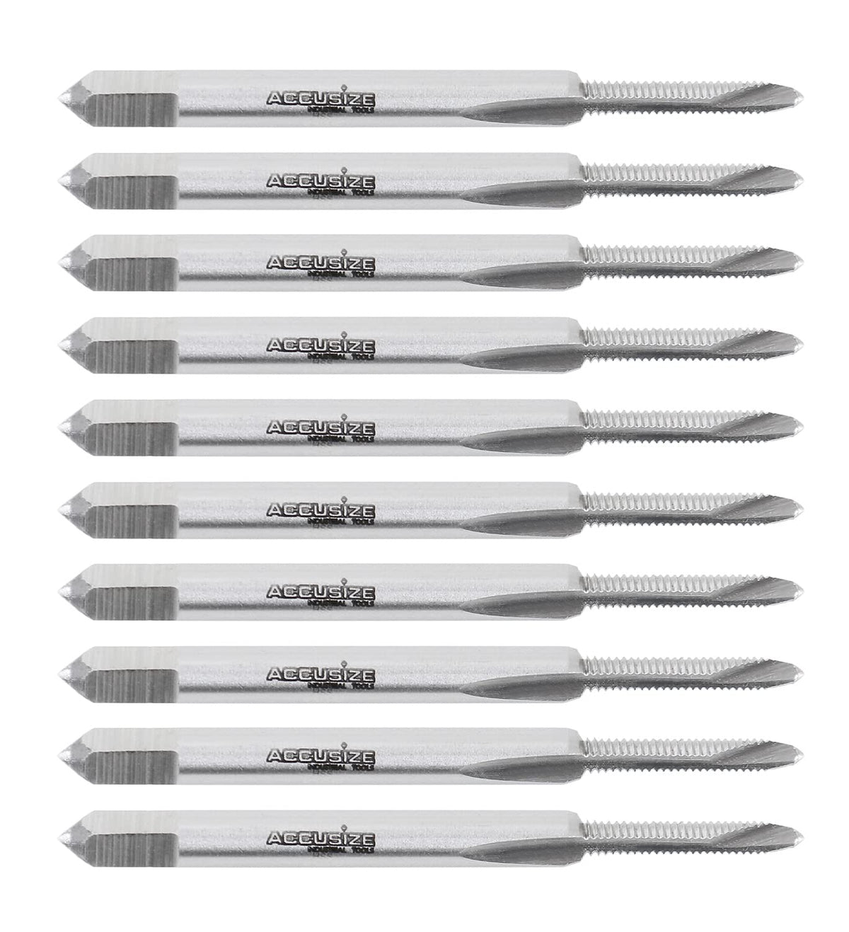 Accusize Spiral Point Tap 2-56NC H2 HSS 2-Flute, 10 Pc Set