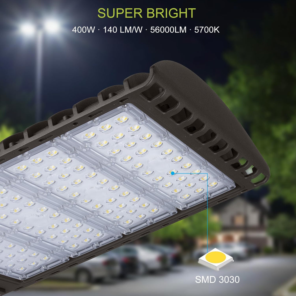400W LED Parking Lot Light, 56000lm 5700K, ETL Area Street Light