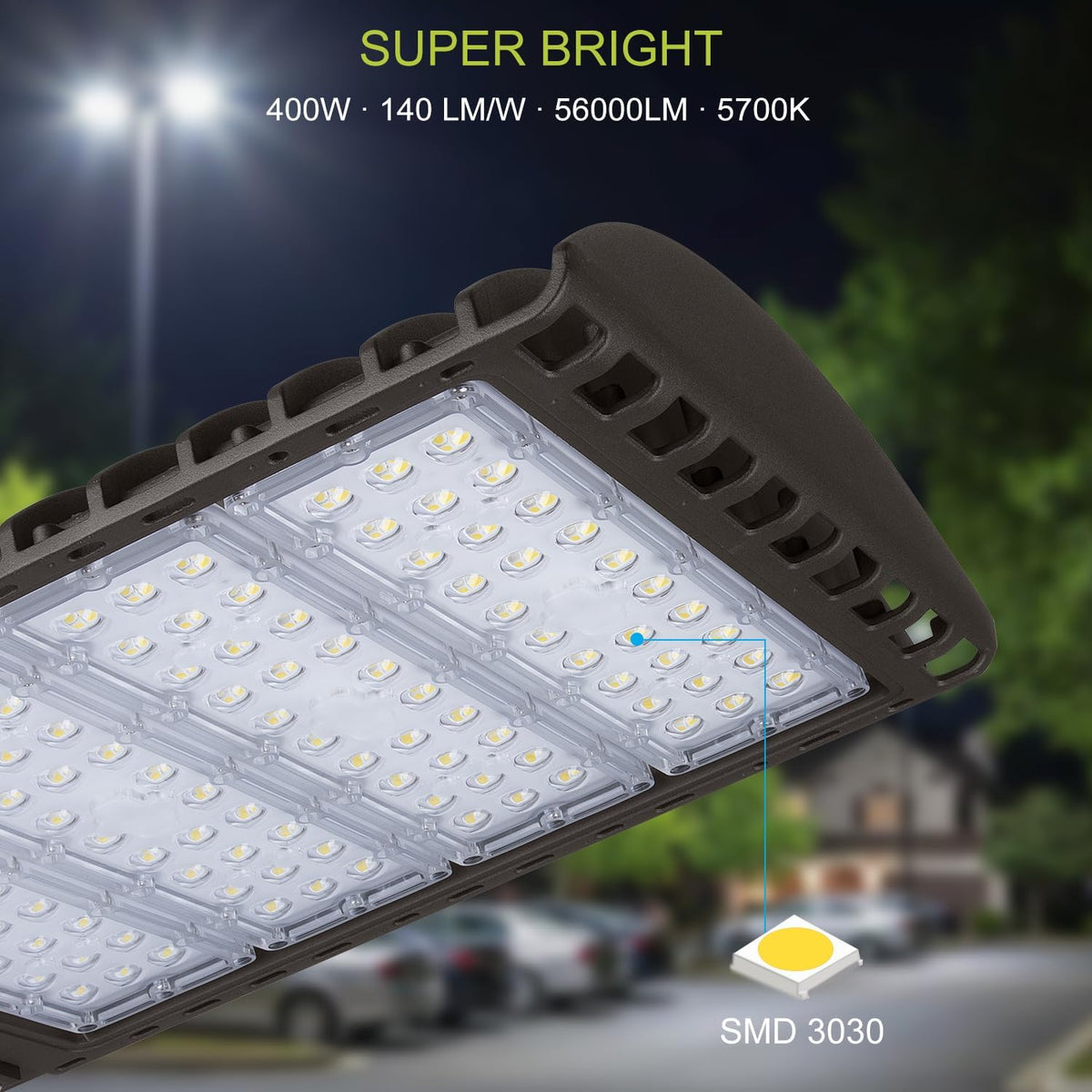 400W LED Parking Lot Light, 56000lm 5700K, ETL Area Street Light