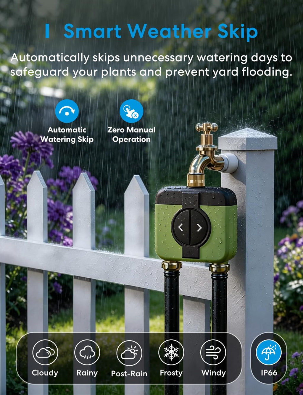WiFi Water Timer for Garden, Hose Timer with Brass Inlet & Outet | Smart Sprinkler Timer for Garden, Lawn & Yard