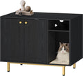 Cat Litter Box Enclosure, Hidden Litter Box Furniture with Storage