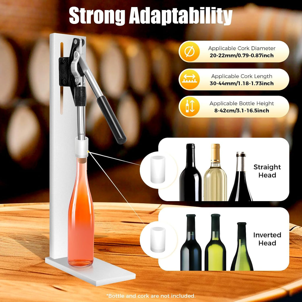 Wine bottle corker, Manual Wine bottle Capper Bottle Corking Machine, 2 POM Inserting Stopper Corking Tool Wine