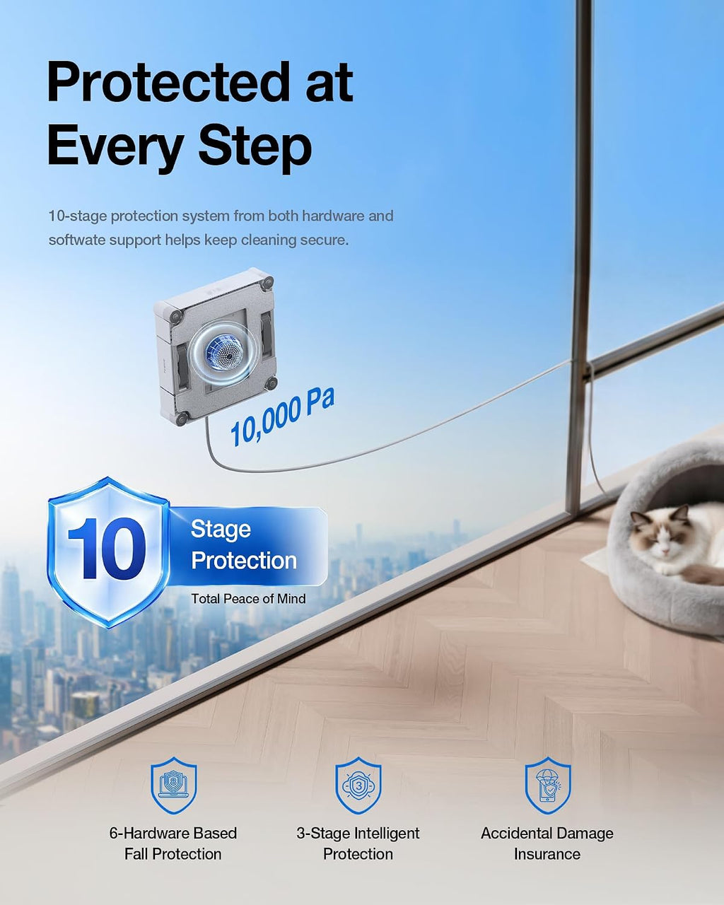 WINBOT W2S PRO Window Cleaning Robot, 10,000Pa Suction