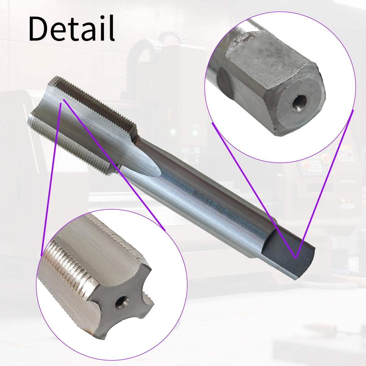 zpldAIAOSI M28 X 1 Tap, Right Hand, 1 mm Pitch, Straight Flute, 4 Flute