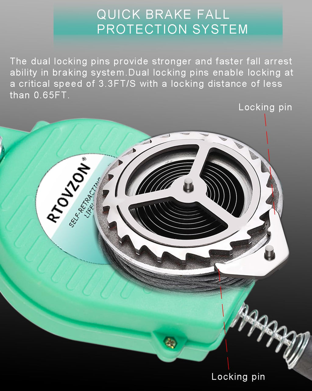 66FT Self Retracting Lifeline, Yoyo, Retractable Safety Lanyard