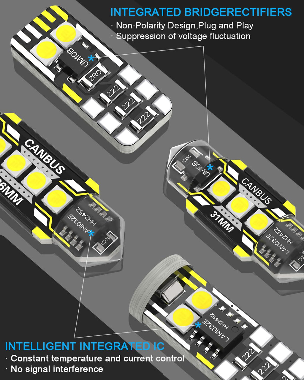 11 Pieces Interior LED Lights Replacement for Chevy Malibu 2004-2012 White LED Interior Bulbs Accessories