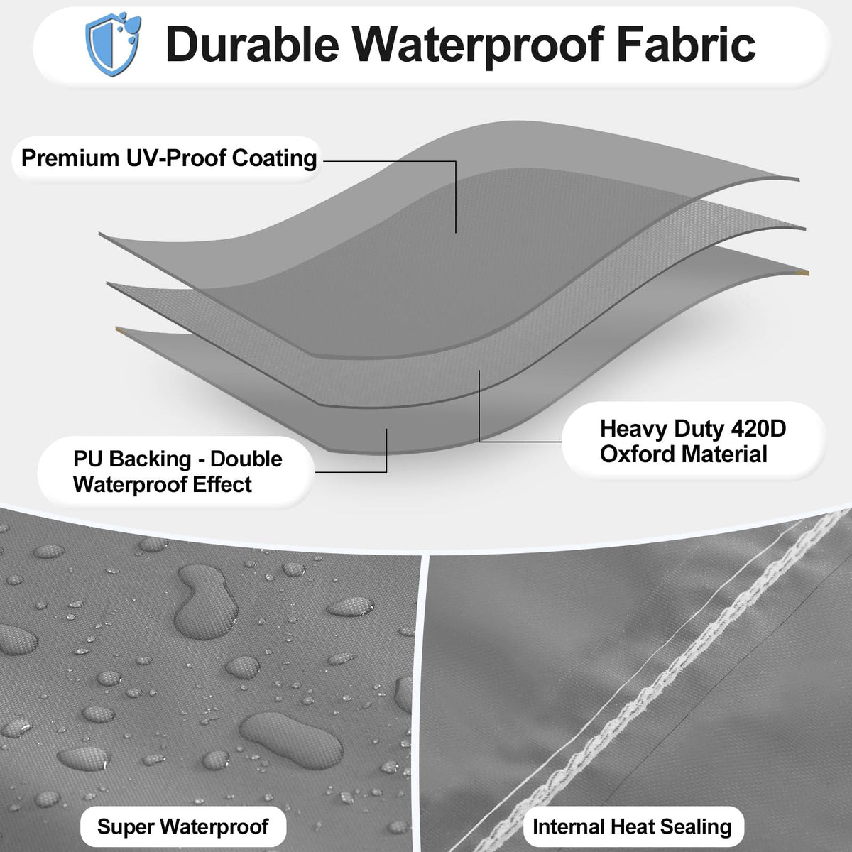 Waterproof Patio Heater Covers with Zipper and Storage Bag