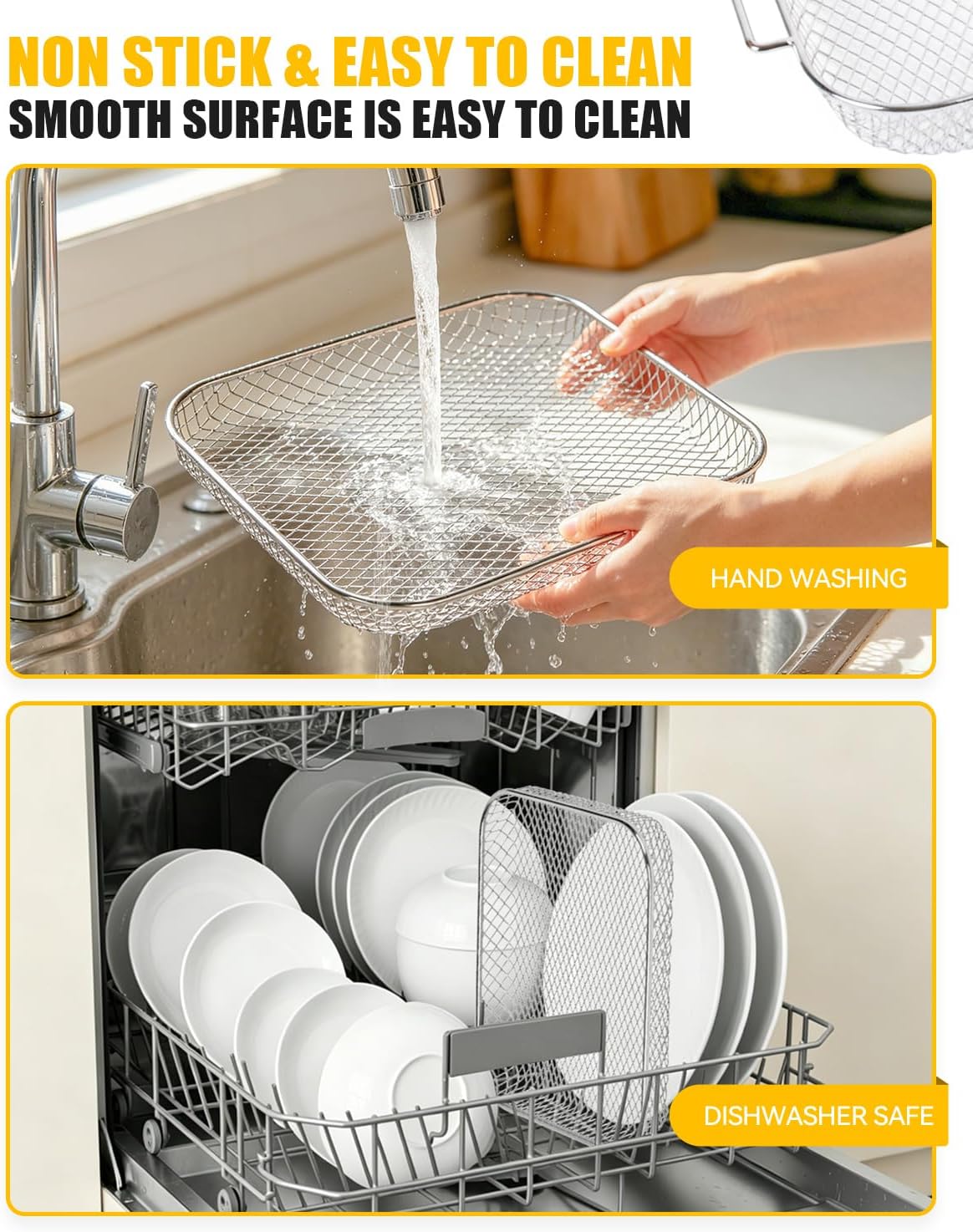 Air Fry Mesh Basket Compatible with BLACK+DECKER Crisp'N Bake 4-Slice | Countertop Convection Toaster Oven