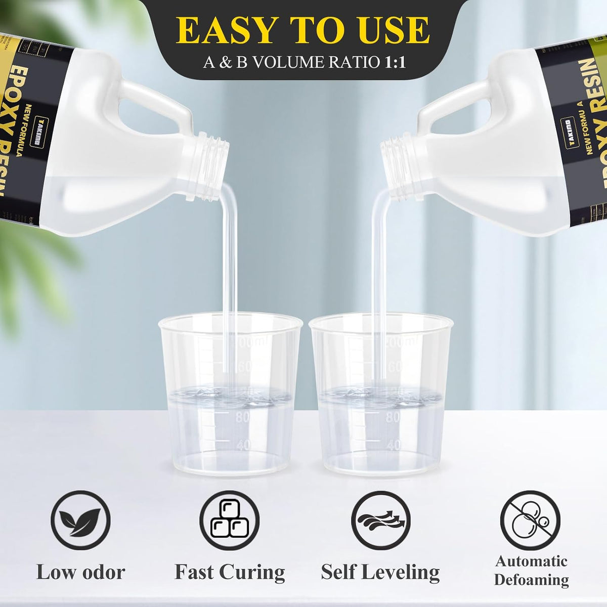 2 Gal 3X UV Resistant Crystal Clear Epoxy Resin Kit, 1:1 High Gloss | Non-Yellowing Formula, Bubble-Free