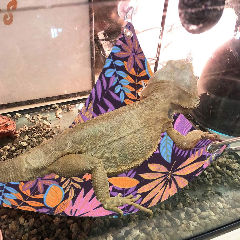 Bearded Dragon Hammock, Reptile Lizard Lounger Ladder Accessories Terrarium Habitat Decor for Large Small Bearded