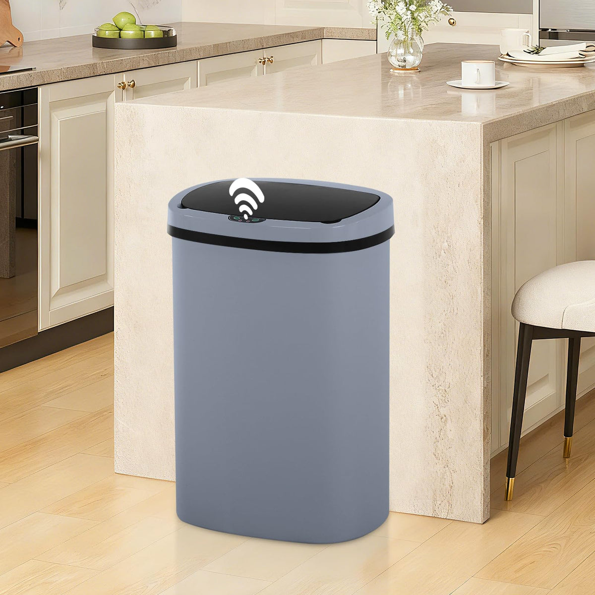 13 Gallon Trash Can | 50L Sensor Automatic Kitchen Trash Can with Lid | Touchless Garbage Bin Odor-Control for