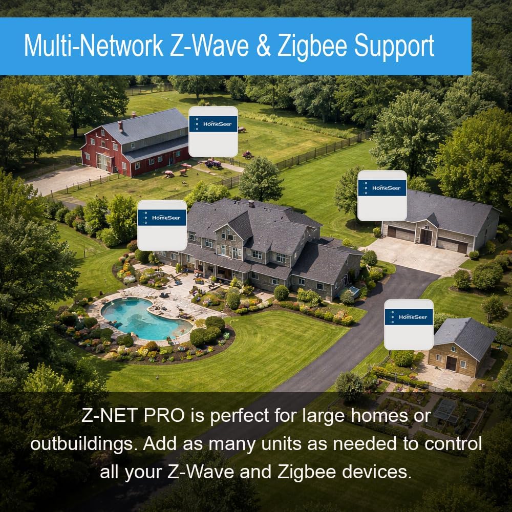 Network-Connected Z-Wave & Zigbee Interface (Z-NET PRO), Ethernet & WiFi, 800 Series Long Range Z-Wave, Zigbee 3.0
