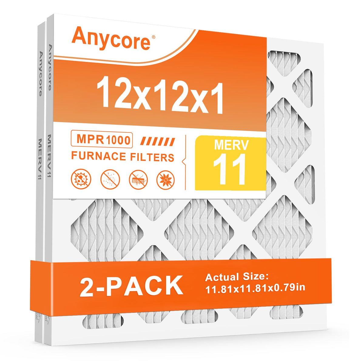 12x12x1 Air Filter 2 Pack MERV 11