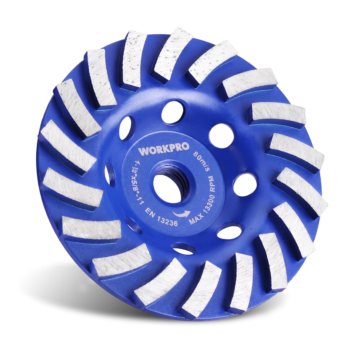WORKPRO 4.5" Spiral Turbo Diamond Grinding Cup Wheel for Concrete