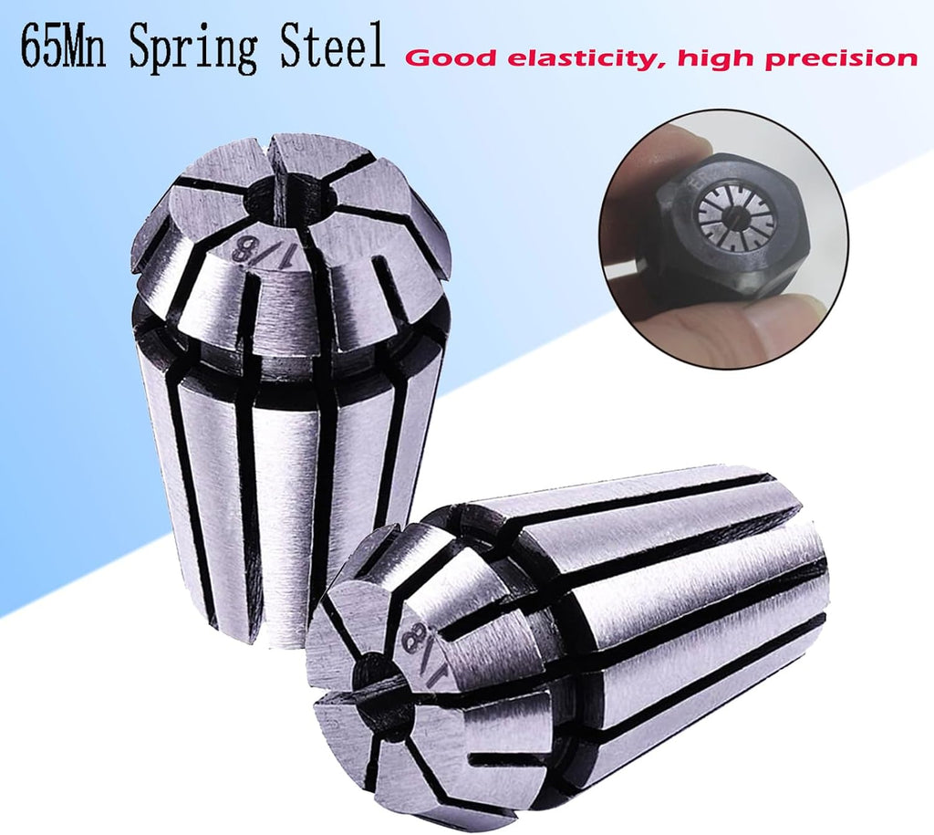 𝐋𝐮𝐨 𝐤𝐞 ER11 1/8'' Spring Collet Nut Set - AAA Level High Precision ER11-1/8 Inch Collet Chuck ER11 Clamping Nut for CNC Engraving Mechine/Lathe Milling Tool