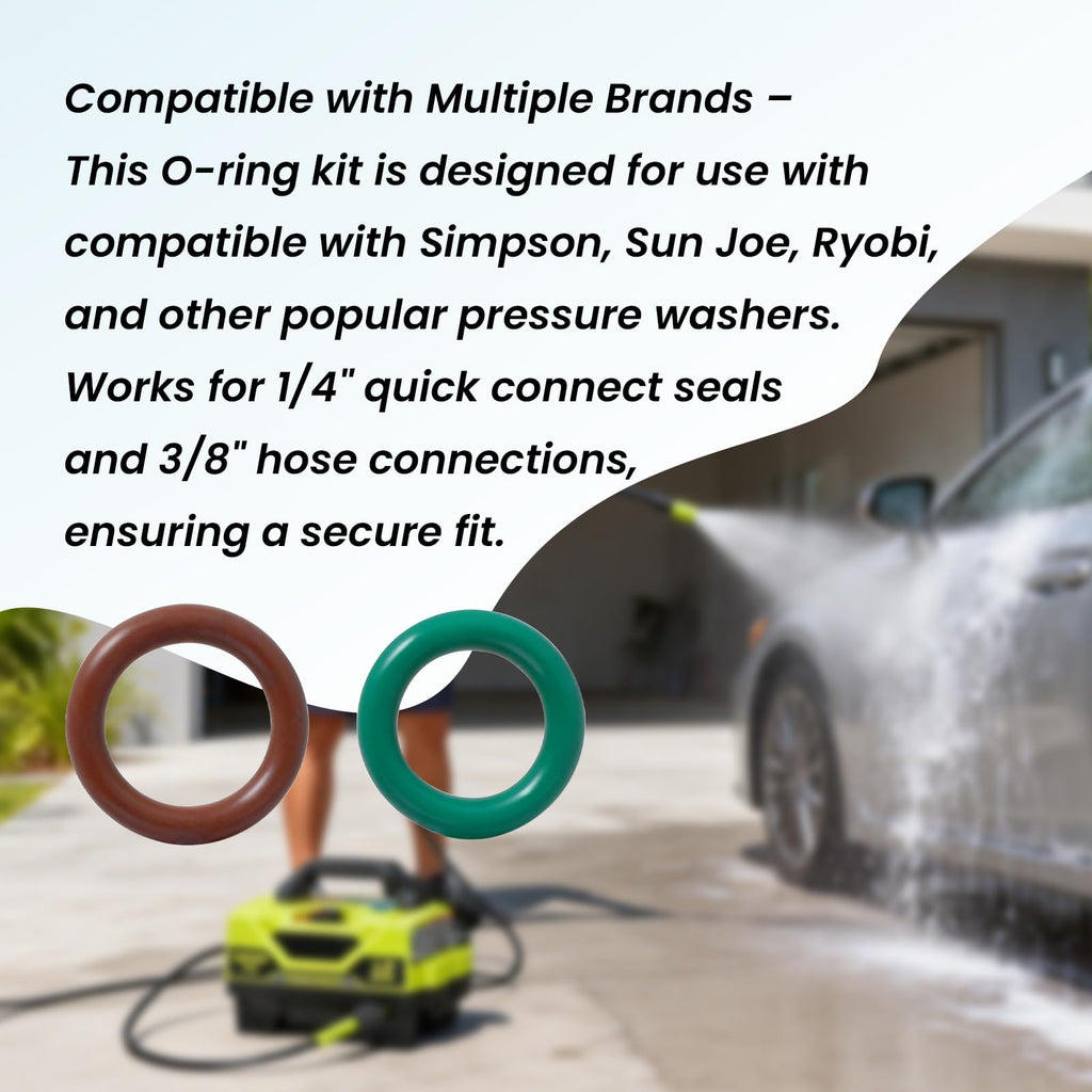 30-Pack Pressure Washer O-Ring Kit Compatible with Simpson Sun Joe Ryobi