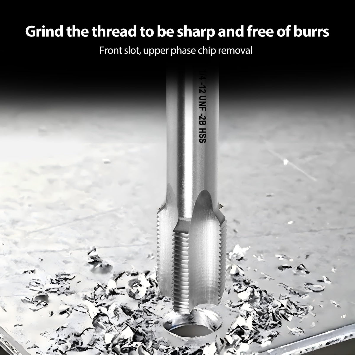 1-1/4"-12 UNF Right Hand Straight Flute Machine Thread Tap, 1-1/4"-12 TPI HSS High-Speed Steel 2B, for Precision Tapping in Metalworking