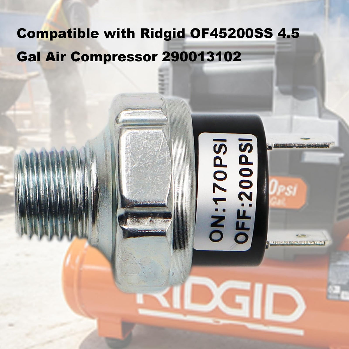 170-200PSI Pressure Switch Compatible with Ridgid OF45200SS