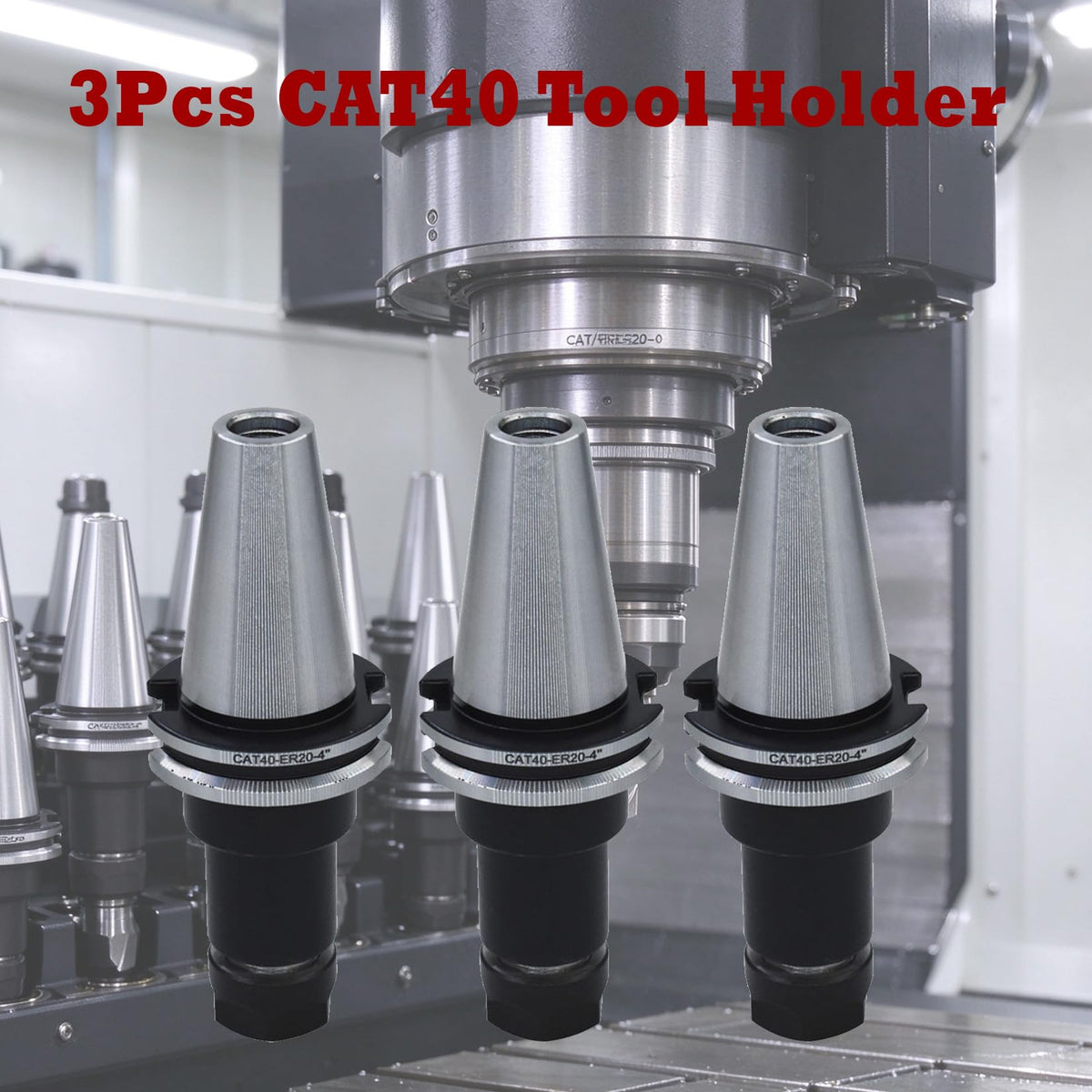 findmall 3Pcs CAT40 Tool Holder ER20 Collet Chuck Set Tool Post OXA