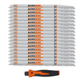 18 Pack 12 Inch 5 Tpi Wood Pruning Reciprocating Saw Blades for Tree Trimming and Wet Wood Cutting, Cr-V Sawzall Blades with Fleam-Ground Teeth for Longer Life and Faster Cutting Speed, 1 x Handle