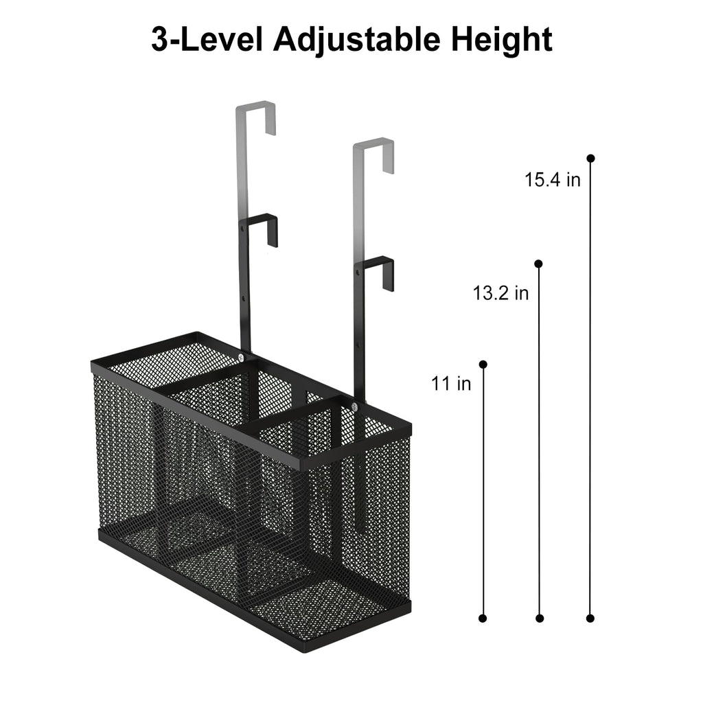 SHINEWON Hair Tool Organizer, Adjustable Height Hair Dryer Holder, Black