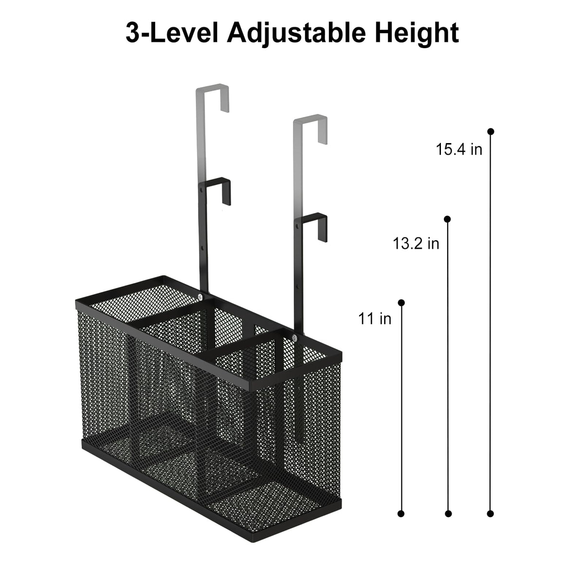 SHINEWON Hair Tool Organizer, Adjustable Height Hair Dryer Holder, Black
