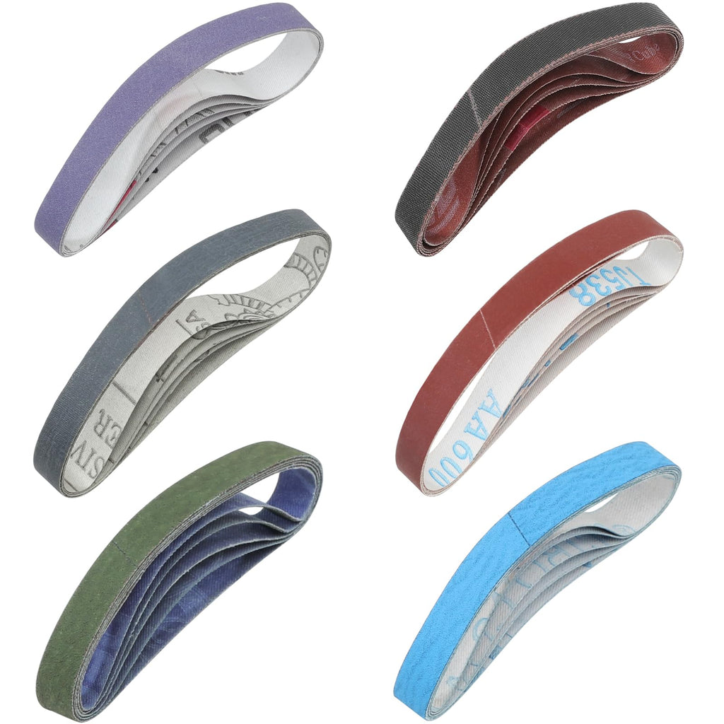 30 Pcs 1/2" x 12" Replacement Sharpening Belt Kit for Official Work Sharp Knife & Tool Sharpener (WSKTS & WSKTS-KT/Mk.1 & Mk.2) - 120/240/400/600/1000/2500 Grits
