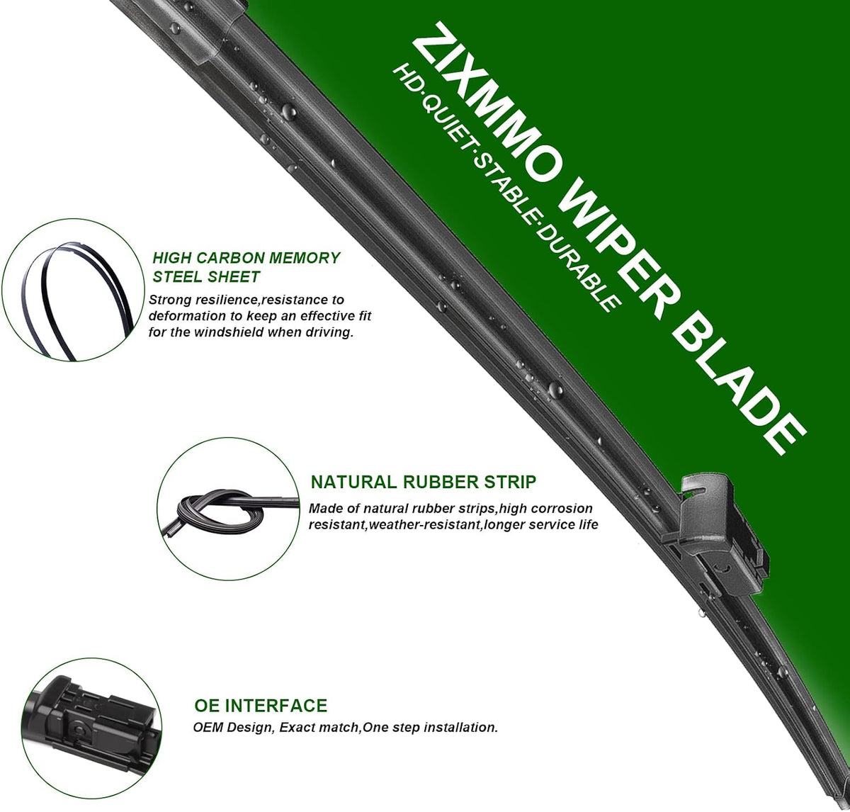 3 Factory Wiper Blades Replacement for Volkswagen Golf 2015-2021/Volkswagen e-Golf 2015-2021/Volkswagen GTI 2015-2022