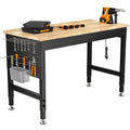 48" Adjustable Workbench, 2000LBS Max Load, Pegboard & Power Strip