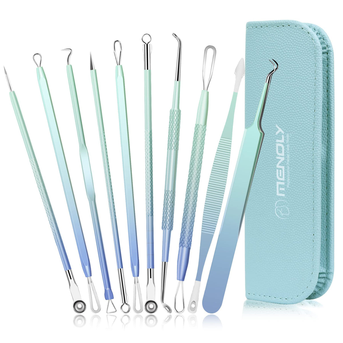 Blackhead Remover Tools 10Pcs Pimple Popper Tool Kit, Blackhead Remover Extractor Tools, Anti-Slip Handle Pimple