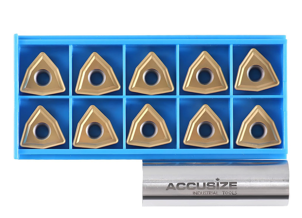 Accusize WCMT433 TiN Coated Carbide Inserts, 10 Pc Set
