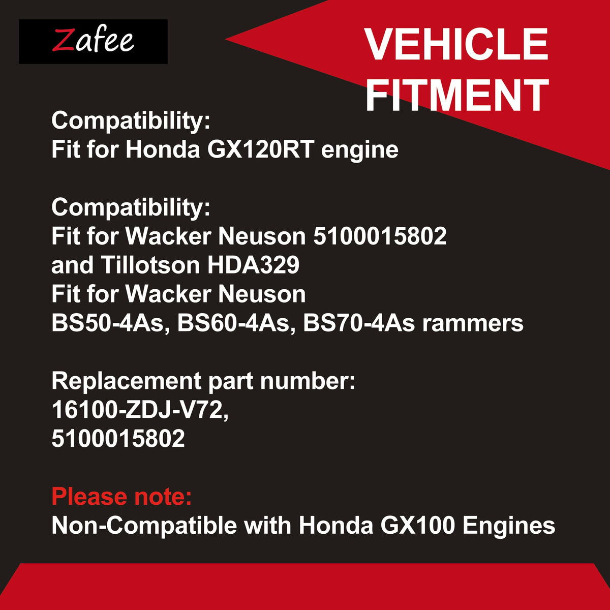 16100-ZDJ-V72 Carburetor Fit for Wacker Neuson BS50-4