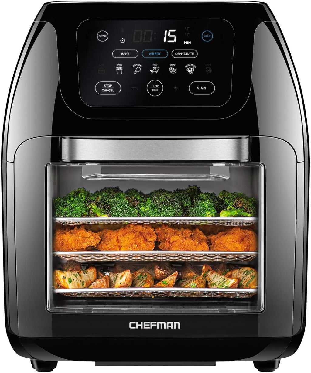 Multifunctional Digital Air Fryer+ Rotisserie, Dehydrator, Convection Oven, 17 Touch Screen Presets Fry, Roast