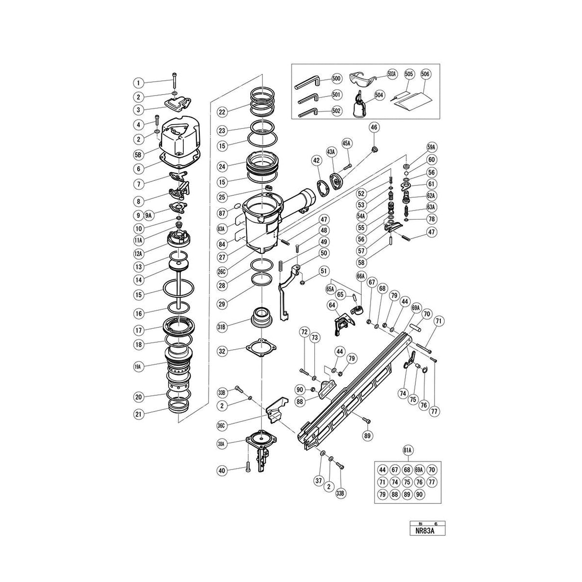 NR83A NR83A2 O-Ring Kit for Hitachi Full Round Head Framing Nailer with Trigger O-Ring