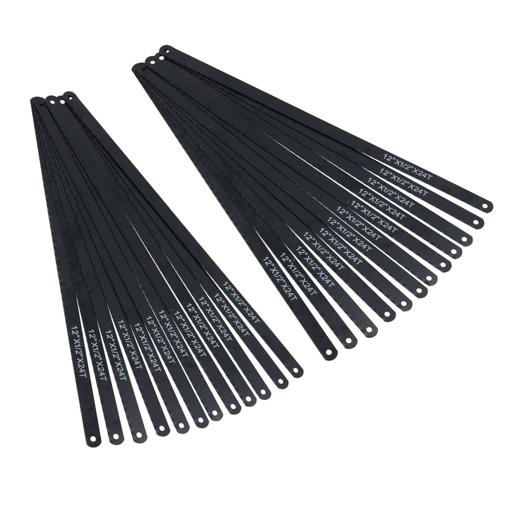 12” (300mm) x 12mm Hacksaw Replacement Blades 24 TPI Carbon Steel 24 Pack