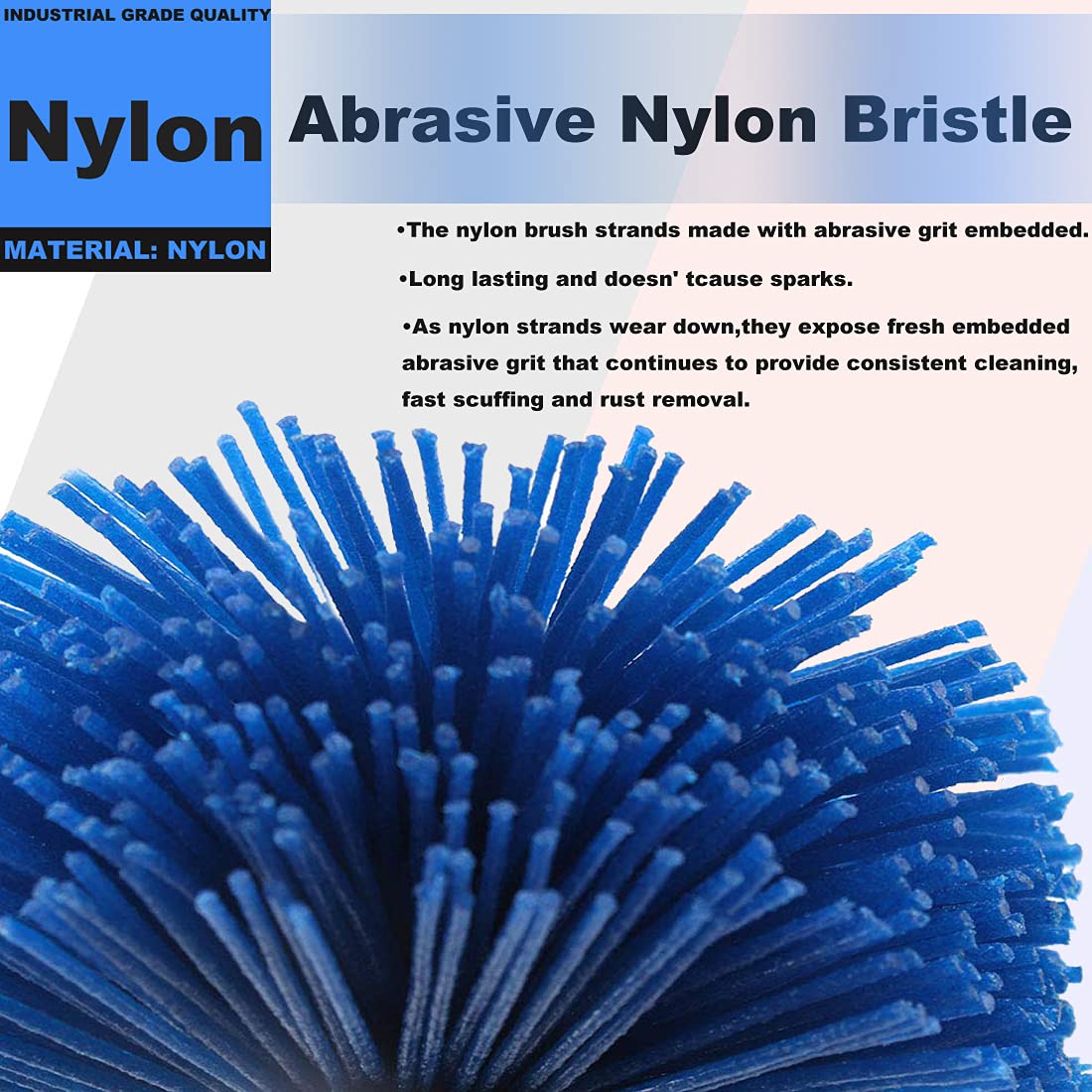 Mixiflor 7 Pack Abrasive Nylon Wheel Brush for Drill with 1/4" Shank, (80 120 180 240 320 400 600 ) Grits, Nylon Abrasive Wheel Perfect for Removal of Rust/Corrosion/Paint